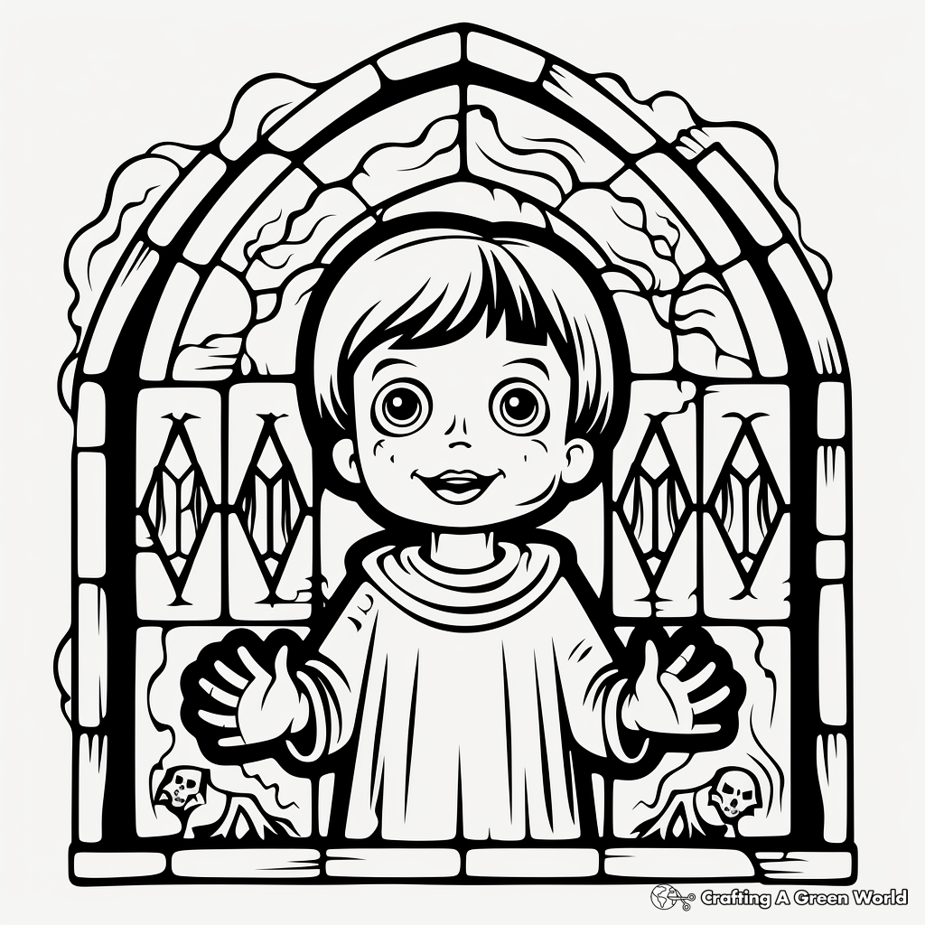 Gothic Window Coloring Pages for Artistry 4