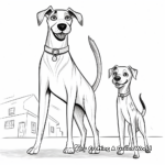 Greyhound and Cat Friendship Coloring Pages 2