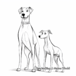 Greyhound and Cat Friendship Coloring Pages 3