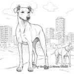 Greyhound and Cat Friendship Coloring Pages 4