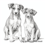 Greyhound Puppies' Delightful Coloring Pages 3