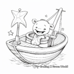 Grinning Alligator in a Boat Coloring Page 3