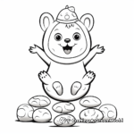 Happy Balancing Seal Coloring Page 1