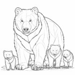 Harmonious Arctic Wolf and Polar Bear Scene Coloring Pages 1