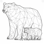 Harmonious Arctic Wolf and Polar Bear Scene Coloring Pages 2