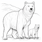 Harmonious Arctic Wolf and Polar Bear Scene Coloring Pages 4