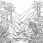 Hawaiian Rainforest Scene Coloring Pages 1
