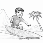 Hawaiian Surfer Coloring Pages for Kids 3