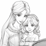 Heartwarming Elsa and Anna Sister Bonding Coloring Pages 1