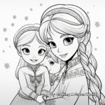 Heartwarming Elsa and Anna Sister Bonding Coloring Pages 3