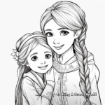 Heartwarming Elsa and Anna Sister Bonding Coloring Pages 4