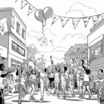 High School Spirit Homecoming Coloring Pages 4