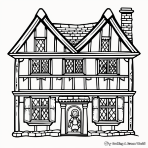 Historical Tudor Style Window Coloring Pages 1