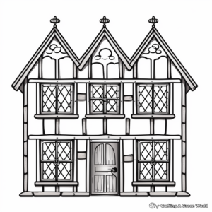 Historical Tudor Style Window Coloring Pages 2