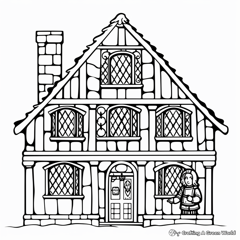 Historical Tudor Style Window Coloring Pages 3