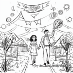 Homecoming Banner and Symbols Coloring Pages 2