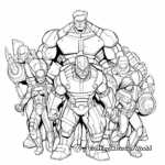 Hulk in Avengers Team Coloring Pages 1