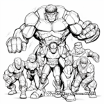 Hulk in Avengers Team Coloring Pages 2