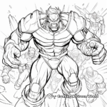 Hulk vs Villains: Superhero Battle Coloring Pages 3