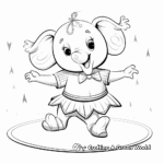 Humorous Elephant Ballet Coloring Pages 1