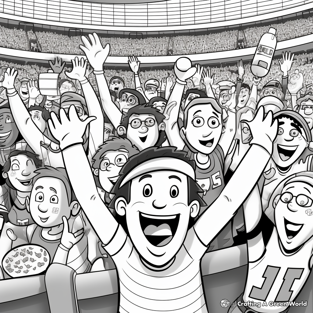 Hyped Super Bowl Crowd Coloring Pages 1