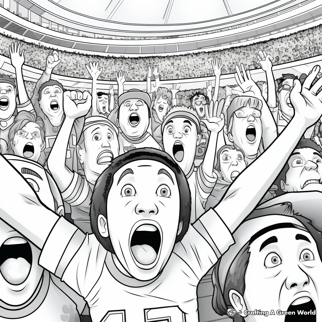 Hyped Super Bowl Crowd Coloring Pages 2
