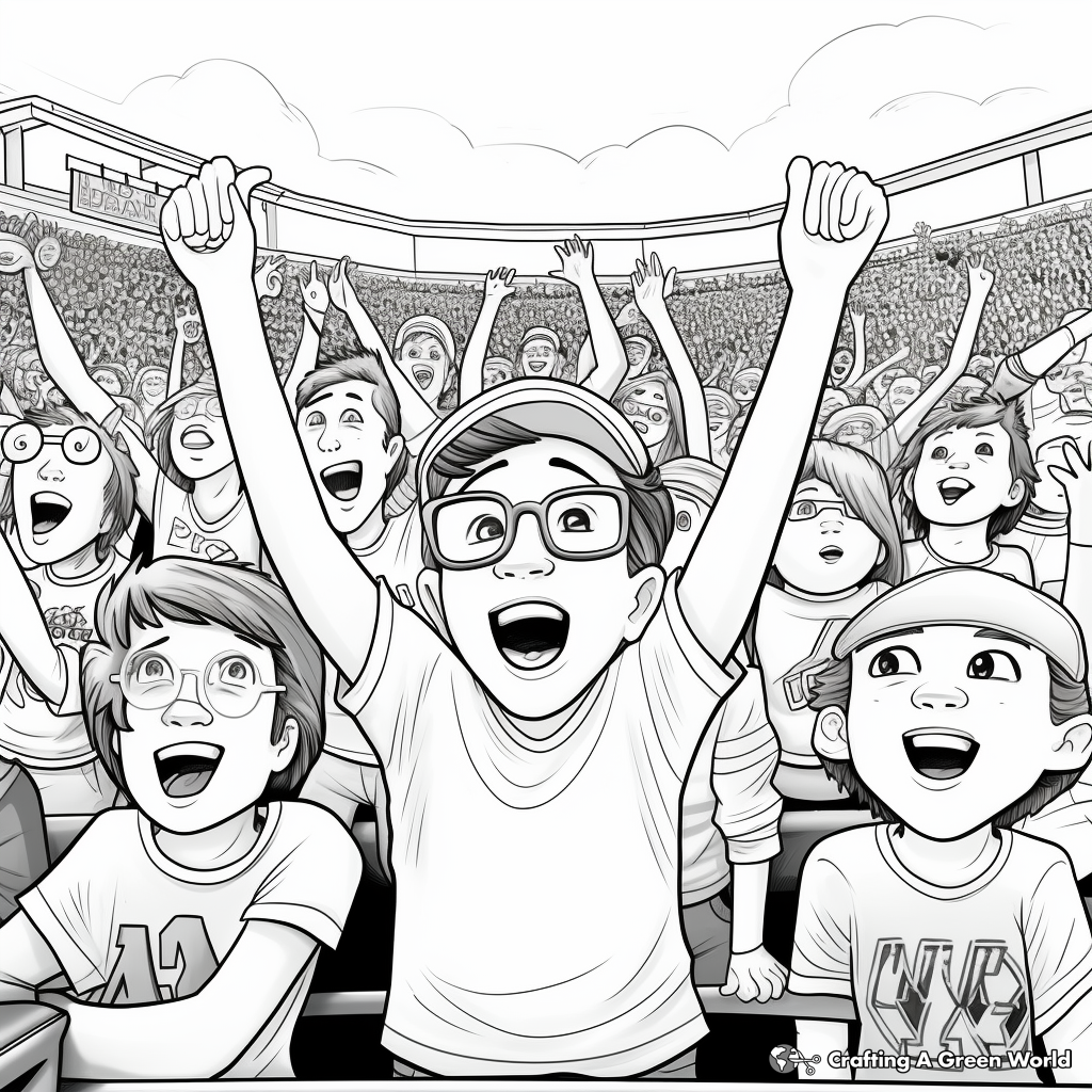 Hyped Super Bowl Crowd Coloring Pages 3