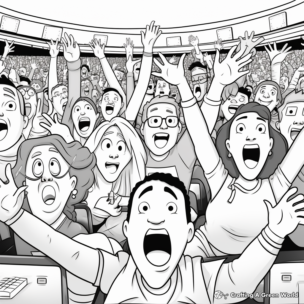 Hyped Super Bowl Crowd Coloring Pages 4