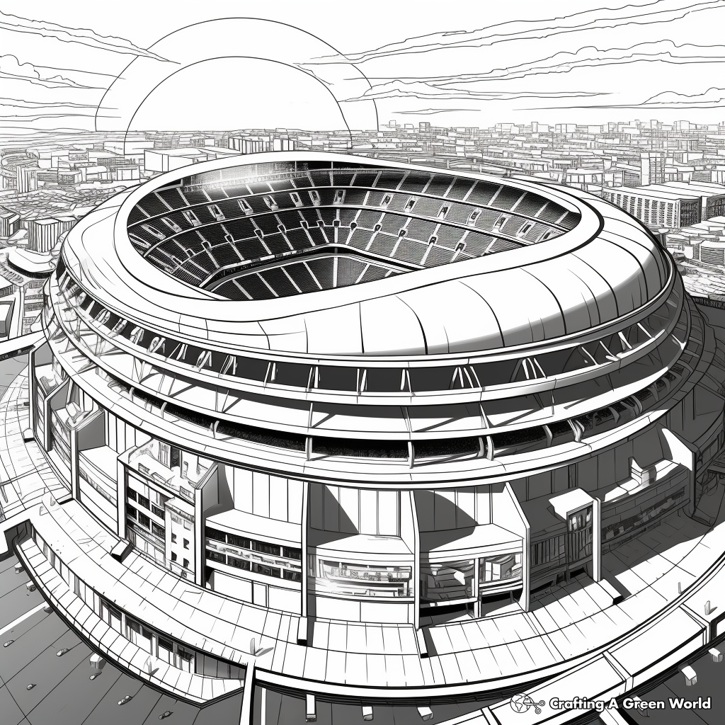 Iconic Super Bowl Stadium Coloring Pages 1