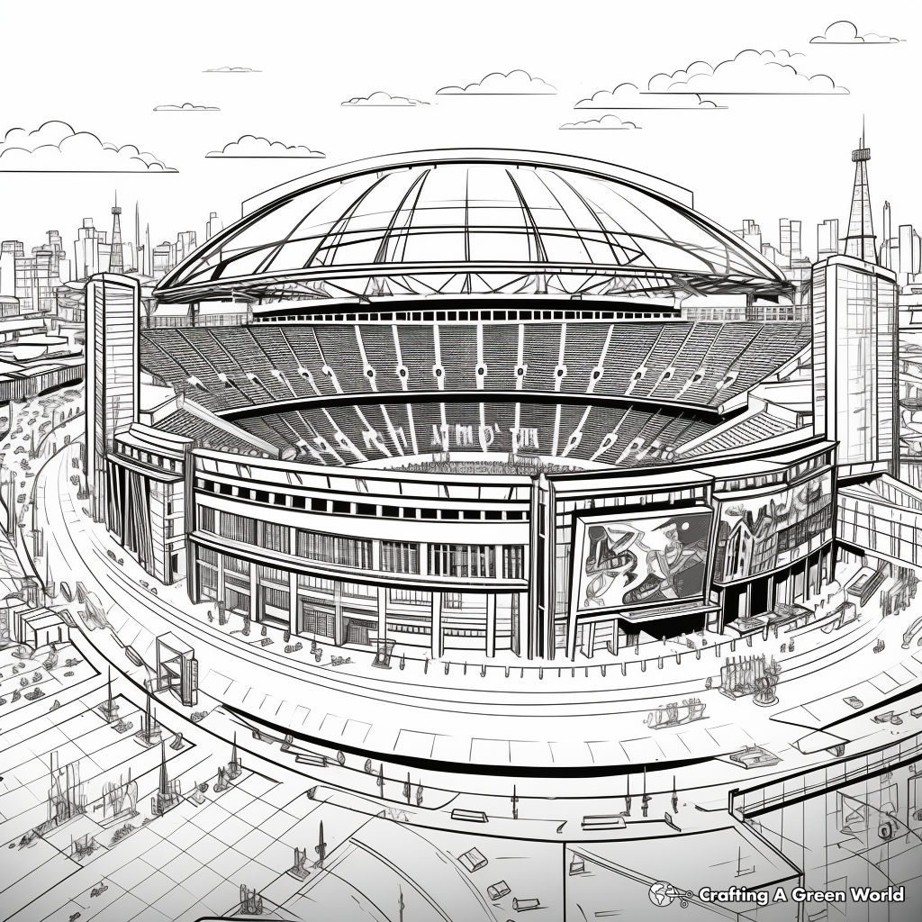 Iconic Super Bowl Stadium Coloring Pages 4