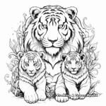 Imaginative Fantasy Tiger Family Coloring Sheets 1
