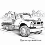 In Action: Towing Flatbed Truck Coloring Pages 1