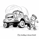 In Action: Towing Flatbed Truck Coloring Pages 3