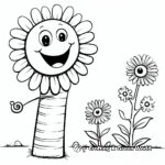 In the Garden: Inchworm and Plants Coloring Pages 2