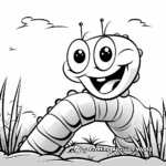 Inchworm in Natural Habitat Coloring Pages 1