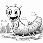 Inchworm in Natural Habitat Coloring Pages 2