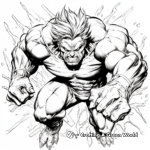 Incredible Hulk Fighting Pose Coloring Pages 2