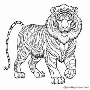 Indian Royal Bengal tiger: Indian Art Inspired Coloring Pages 1