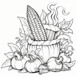 Inspiring Cornucopia with Corn Coloring Pages 1