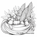 Inspiring Cornucopia with Corn Coloring Pages 4