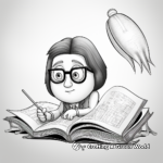 Intellectual Squid in Reading Glasses Coloring Pages 4