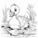 Interesting Paper Duck in a Pond Coloring Pages 3