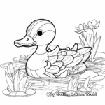 Interesting Paper Duck in a Pond Coloring Pages 4