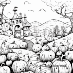 Intricate Autumn Pumpkin Patch Coloring Pages 3