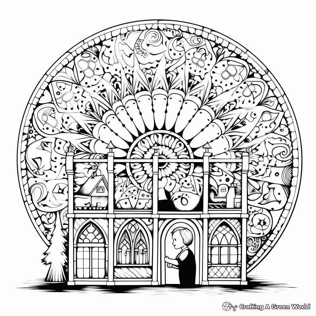 Intricate Church Window Coloring Pages 1