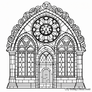Intricate Church Window Coloring Pages 3