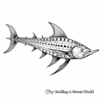 Intricate Design of Swordfish Marlin Coloring Pages 1