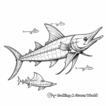 Intricate Design of Swordfish Marlin Coloring Pages 3