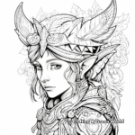 Intricate Detailed Elf Coloring Pages for Adults 4