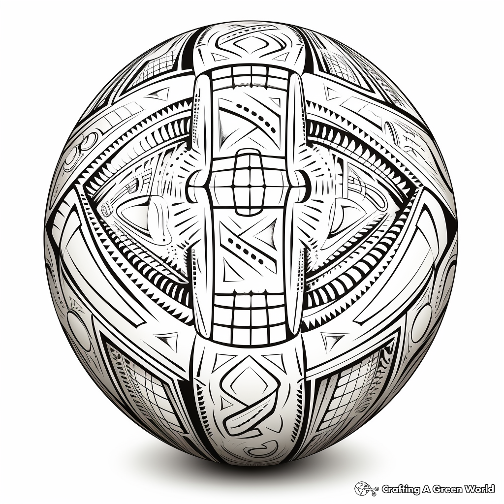 Intricate Football Pattern Coloring Pages for Adults 1